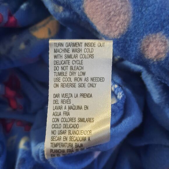 Disney Eeyore Happy To Be Blue Fleece Button Front Footed Pajamas Size Medium - Picture 6 of 8